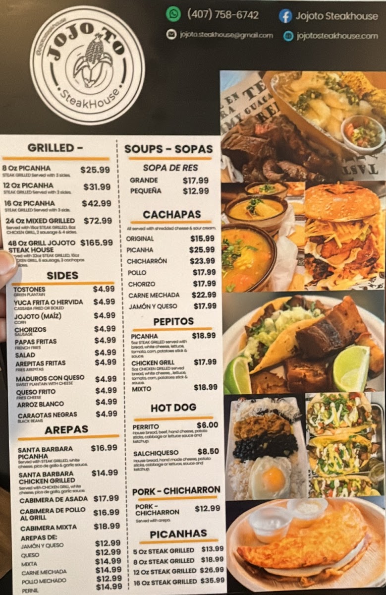 Jojoto Steakhouse Restaurant Menu - Image 2