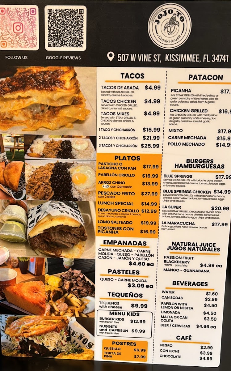 Jojoto Steakhouse Restaurant Menu - Image 3