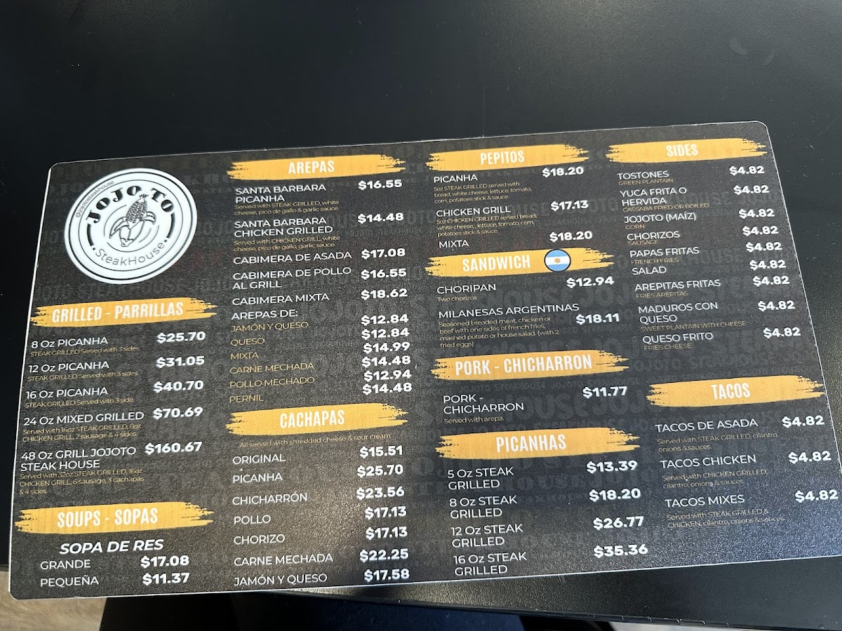 Jojoto Steakhouse Restaurant Menu - Image 4