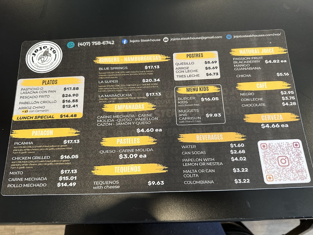 Jojoto Steakhouse Restaurant Menu - Image 5